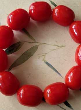 蜜蜡橘红色独家散珠时尚饰品特价