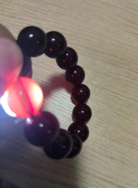 中东蜜蜡老蜡强紫面黄绿精灵手串手链18.5mm变色