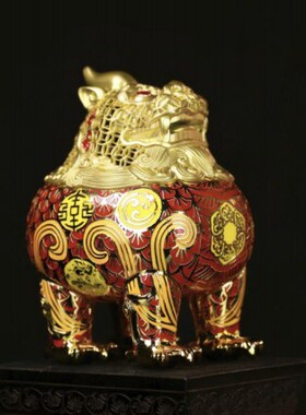 招财尊金属工艺品摆件装饰复古风狮子国风礼物中式收藏礼品装饰品