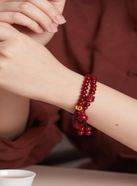九华山文创朱砂设计款手串