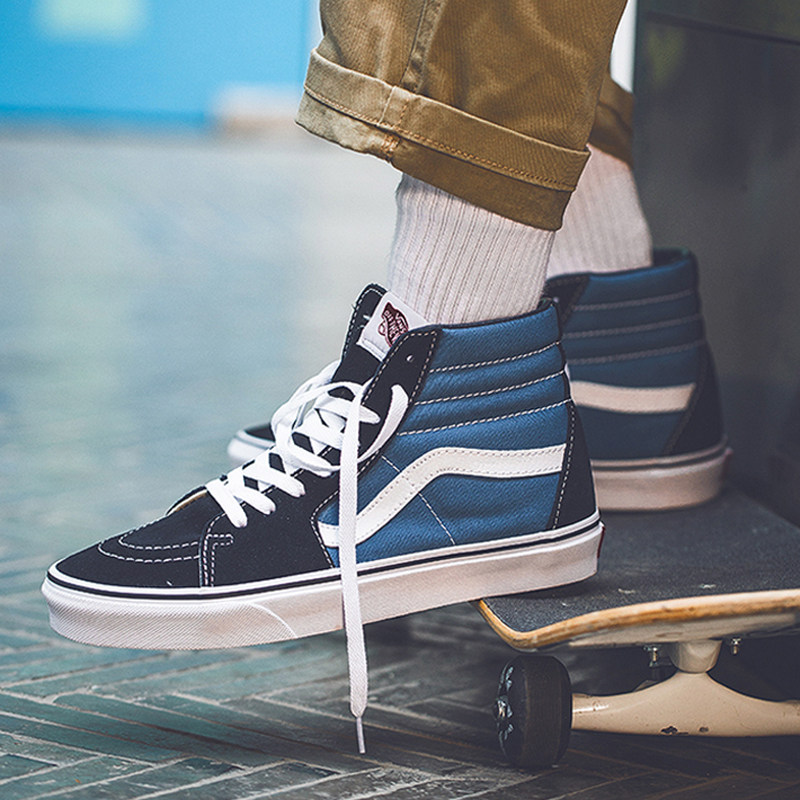 VANS范斯黑白经典款冬季高帮SK8-HI男女帆布鞋滑板鞋VN000D5IB8C,淘宝优惠券,粉丝福利购,淘宝优惠卷