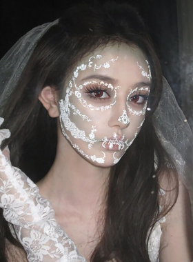 万圣节脸贴妆容贴纸纹身贴脸部妆造化妆脸饰面部装饰装扮脸上成人