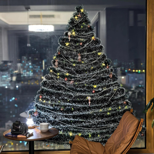 玻璃圣诞树毛条diy材料包圣诞节装饰品墙面挂件挂饰氛围场景布置 - 图3