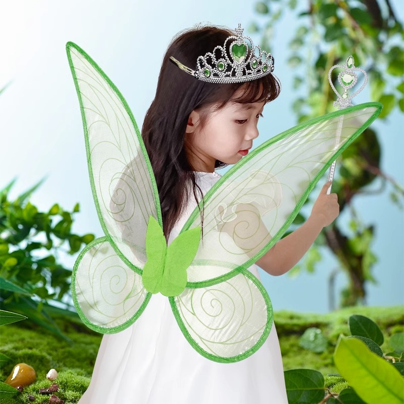 蝴蝶翅膀背饰儿童天使精灵羽翼道具女童小女孩背的花仙子仙女公主 - 图2