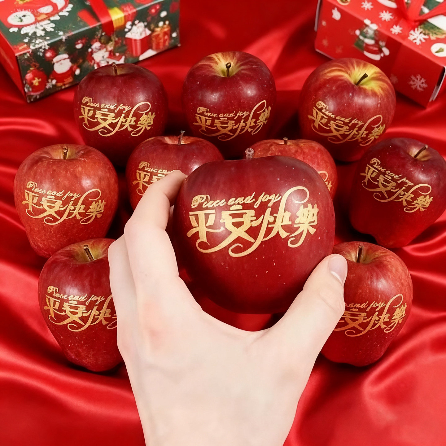 圣诞苹果贴纸圣诞节装饰品平安果平安夜平安喜乐快乐装扮拍照道具,淘宝优惠券,粉丝福利购,淘宝优惠卷