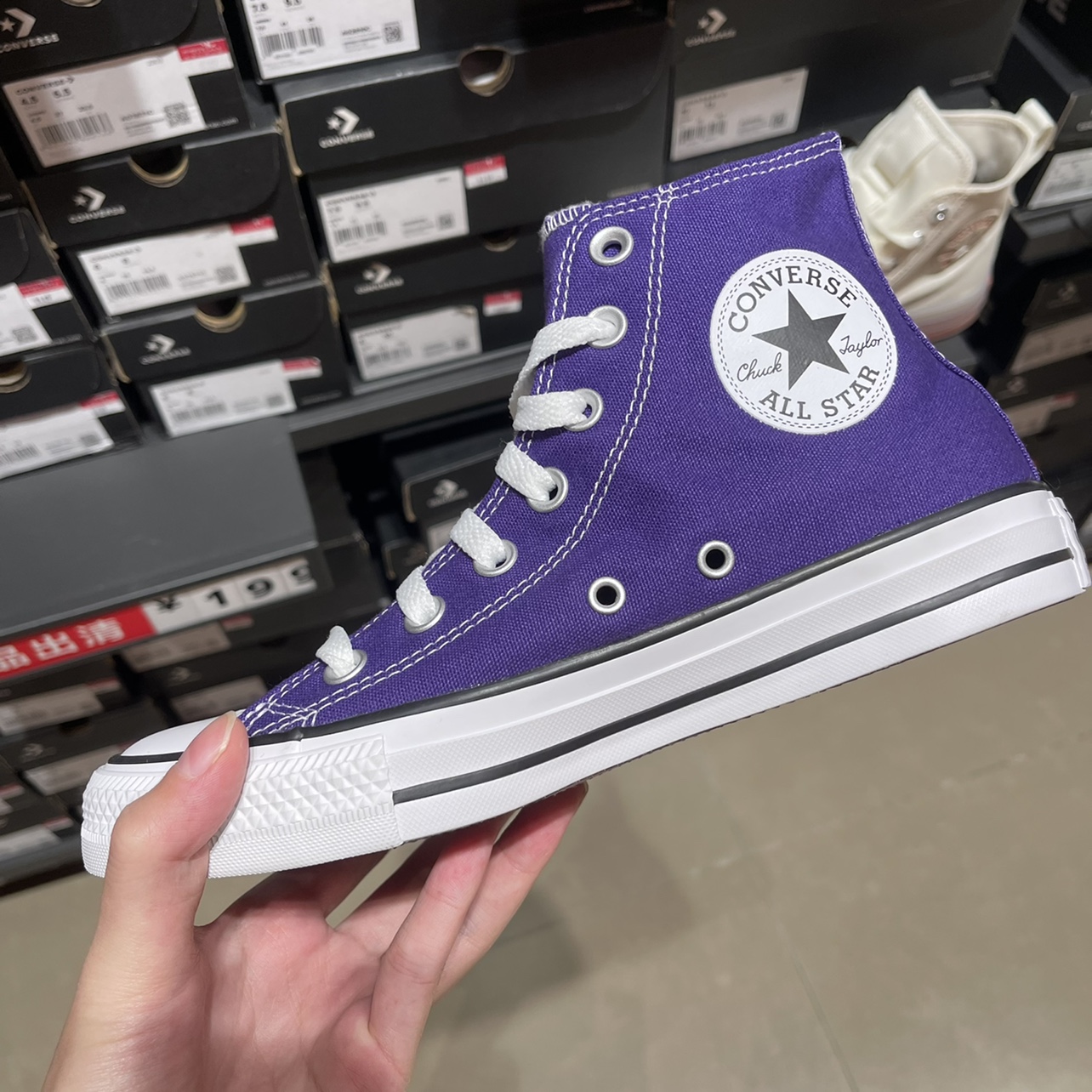 Converse匡威正品 春季休闲纯色帆布高帮男女情侣A07872 A07871