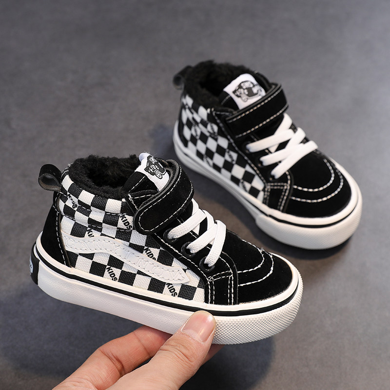 2025冬季新款儿童加绒帆布鞋男童二棉鞋高帮板鞋女童保暖宝宝冬鞋,淘宝优惠券,粉丝福利购,淘宝优惠卷