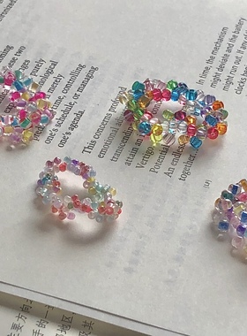 戒指串珠奶油色彩女米珠日韩风