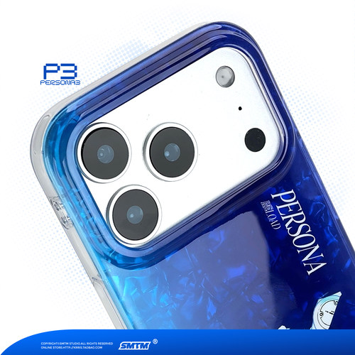 SMTM适用冬天清新苹果17promax新款克莱因蓝色外壳16promax保护套15动漫二次元周边P3女神异闻录手机壳原创意 - 图1
