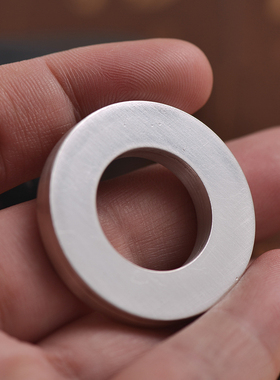 光面平安扣足银实心刻字符号吊坠