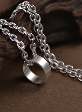 上尊男饰光面戒指男戒990足银