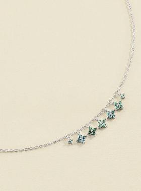 西班牙AGATHA瑷嘉莎幸运四叶花系列项链耳饰法式优雅彩色宝石轻奢