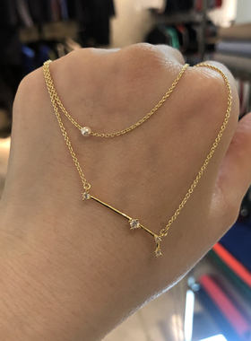 西班牙冷淡风双层叠戴星座项链