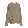 Lolo Lalla's half -high neck sweater and women in autumn new laziness, pure color loose sweater design top