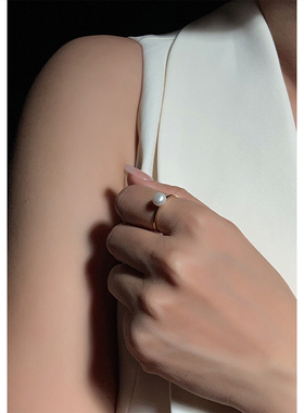 淡水珍珠戒指女小众设计轻奢高级