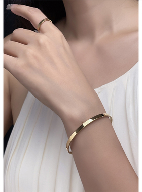 极简风素圈戒指钛钢个性