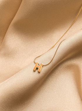 项链苏瑞瑞迷你字母不掉色镀金