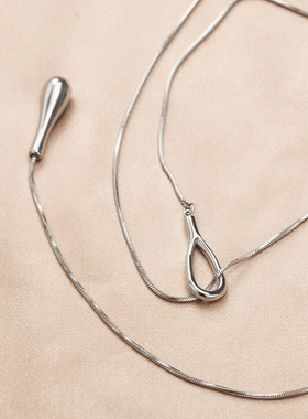 水滴毛衣链多种佩戴钛钢不掉色