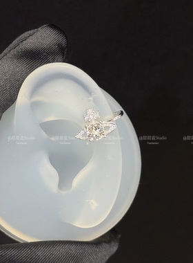 超闪！西太后土星耳骨夹华子饰品耳夹无耳洞可戴轻奢小众耳饰