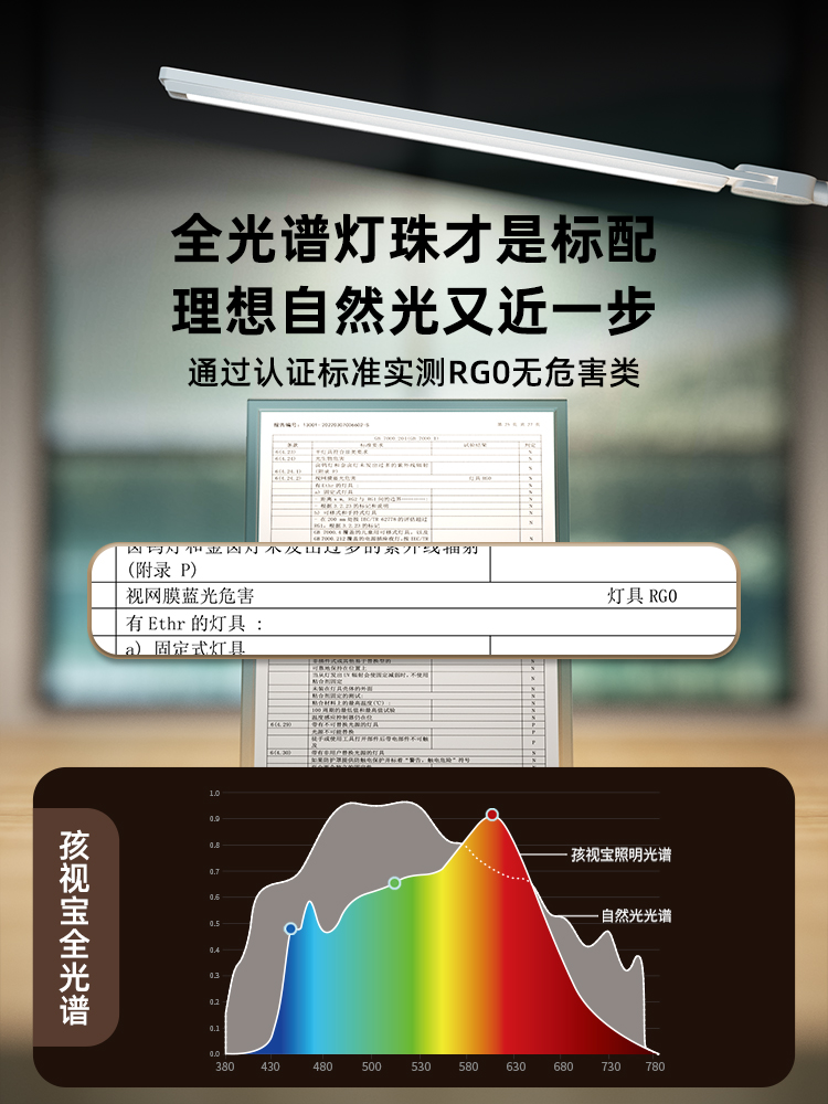 孩视宝落地护眼立灯学生阅读书桌学习客厅卧室全光谱钢琴灯FM709 - 图1