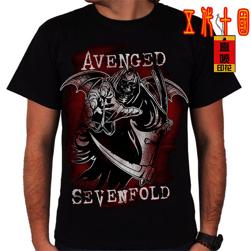 avenged sevenfold七级炼狱铁拳摇滚t恤男潮庞克硬核金属乐队A7X-图1