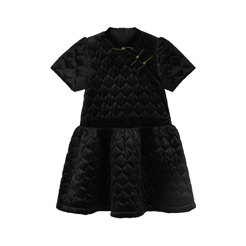 leobaby女童连衣裙2023新款儿童丝绒裙子夹棉新中式手工盘扣长裙,淘宝优惠券,粉丝福利购,淘宝优惠卷