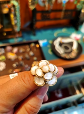 中古饰品 经典山茶花戒指女小众设计高级感手工精致独特气质