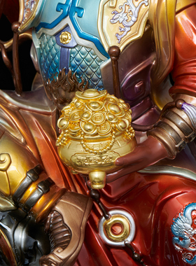 铜赵公明武财神黑虎玄坛摆件