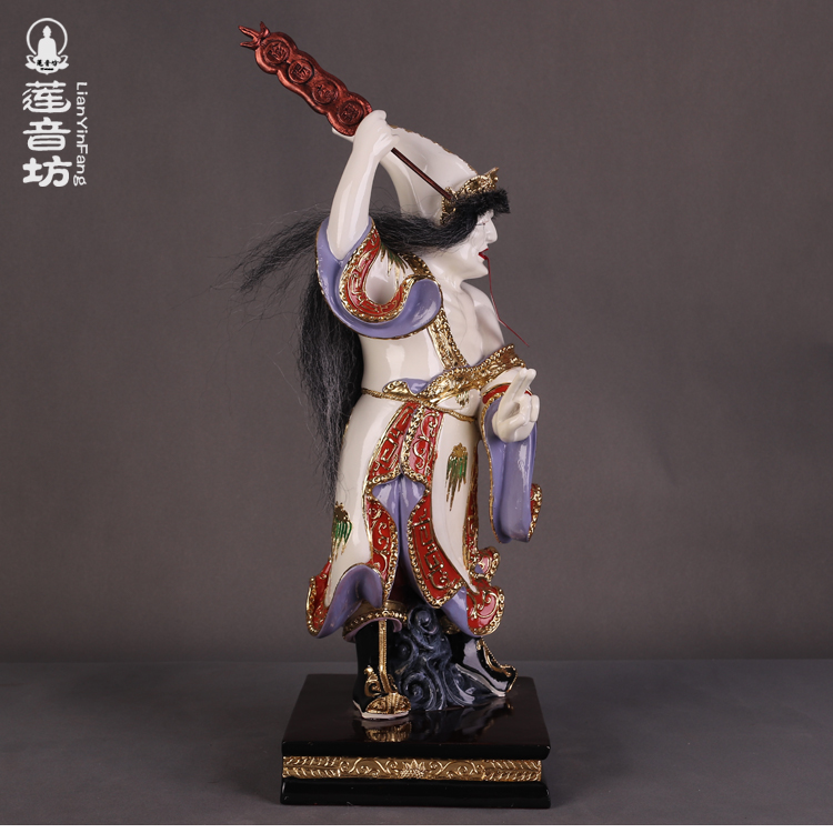 10/12/16寸黑白无常七爷八爷大二爷伯谢范将军 极彩树脂造像摆件 - 图2