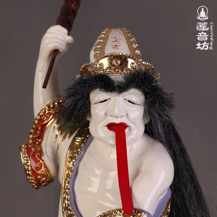 10/12/16寸黑白无常七爷八爷大二爷伯谢范将军 极彩树脂造像摆件 - 图0