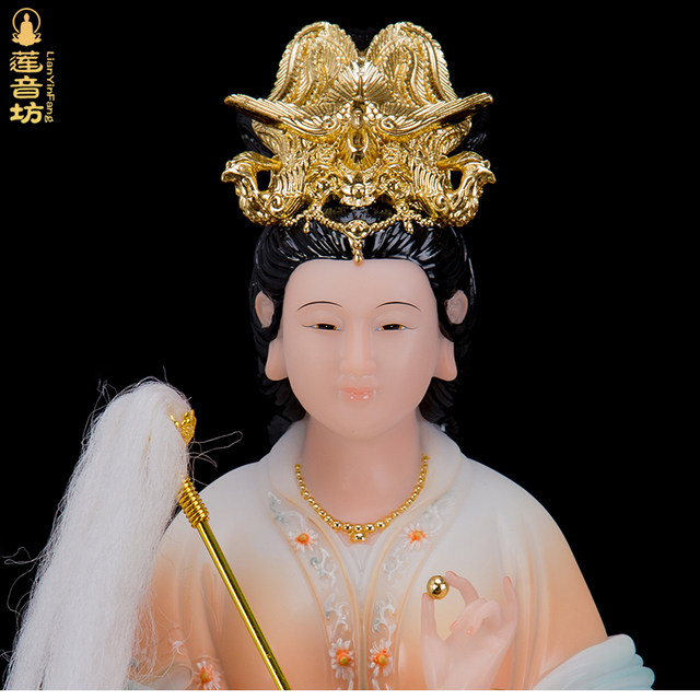 Standing Bixia Yuanjun Goddess Statue Resin White Marble Dongyue Taishan Grandma Taishan Our Lady Home Worship Decoration