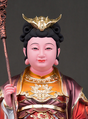 树脂复古桌面玉帝王母摆件金缕彩