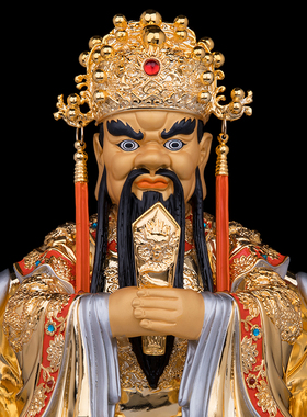 铜招财客厅五爷广济龙王摆件