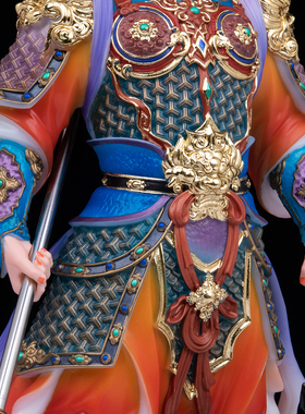二郎神杨戬汉白玉神像供奉摆件