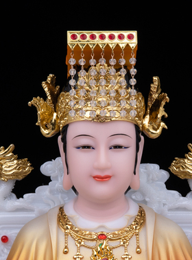 汉白玉实心四御神像供奉摆件