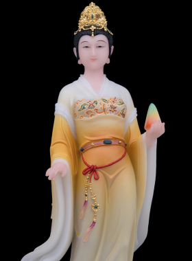 实心汉白玉家用桌面女娲补天摆件