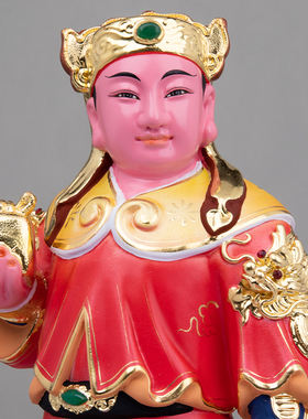 樟木雕复古关平周仓将军摆件