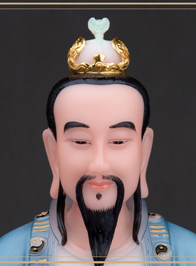 圣丰三清汉白玉灵宝原始天尊佛像