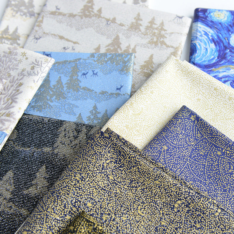 布料植物包包布书衣棉布diy手工中国花卉拼布烫金撒亮片纯棉面料,淘宝优惠券,粉丝福利购,淘宝优惠卷