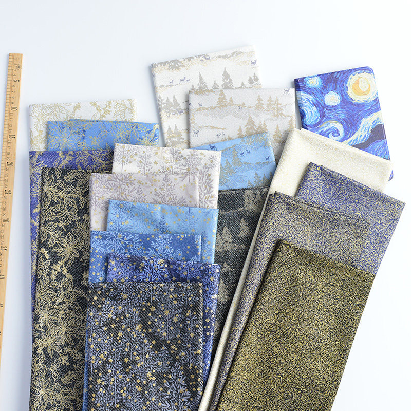 布料植物包包布书衣棉布diy手工中国花卉拼布烫金撒亮片纯棉面料,淘宝优惠券,粉丝福利购,淘宝优惠卷