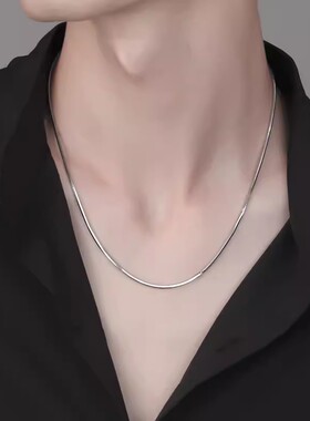 s925纯银项链男士项链蛇骨链男款项链饰品配链潮男复古感
