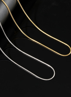 925纯银项链意大利蛇骨链感女夏小众设计ins气质饰品配饰