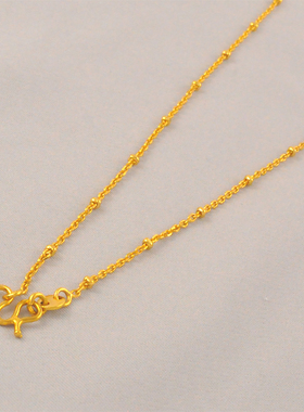 新颖女款链子女生锁骨链带圆珠镀金时尚百搭项链仿真黄金送女友