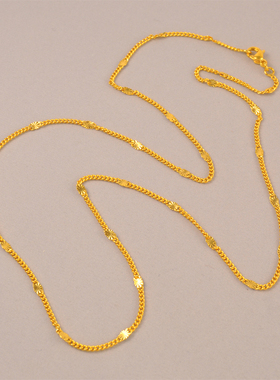 轻奢铜镀金50cm女款锁骨链