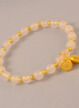 原创铜镀金色轻奢百搭手链送女友