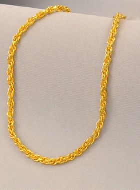 麻花绳铜镀金女款手链