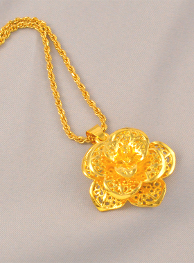 大花朵吊坠送麻绳项链