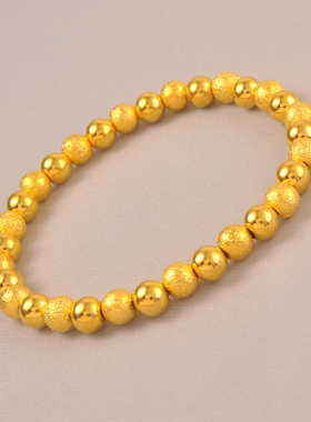 设计师款铜镀金转运珠手链女轻奢