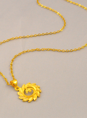 新款沙金项链女爱心吊坠