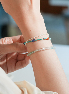 shannai原创天然绿松石串珠手链